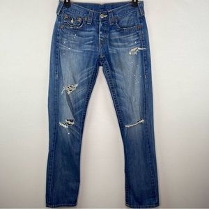 True Religion paint splatter jeans